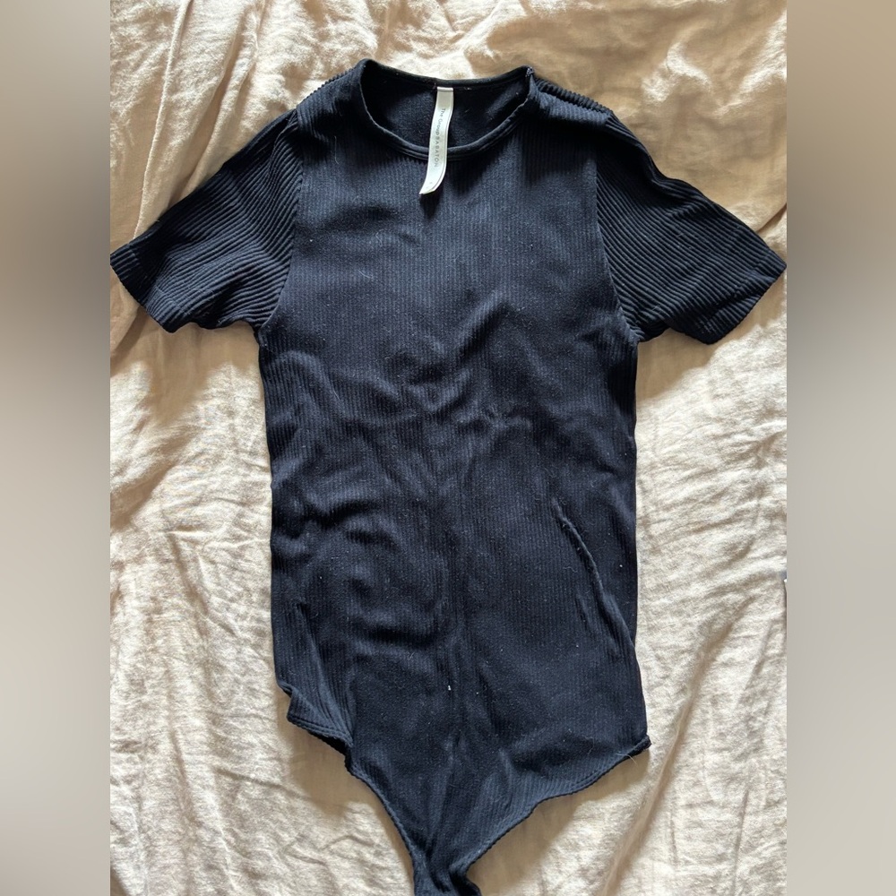 TNA Black Ribbed Bodysuit